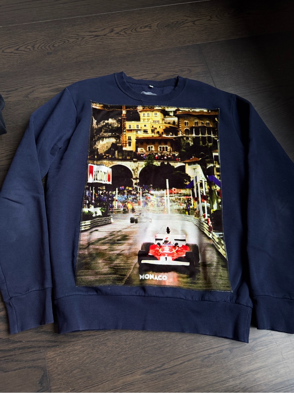Men's Navy Monaco Graphic Crewneck Sweatshirt